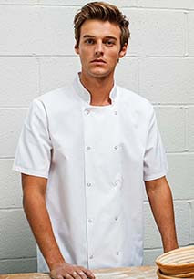 Premier Studded Front Short Sleeve Chef's Jacket [PR664]