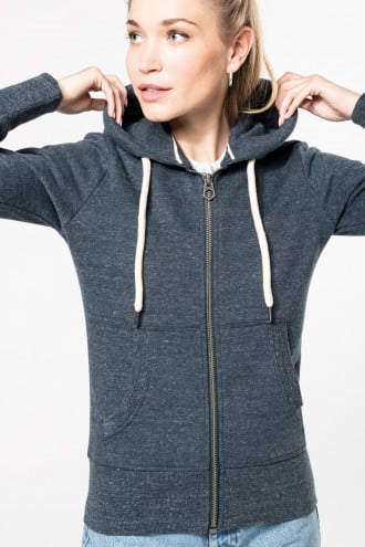 Kariban Ladies vintage zipped hooded sweatshirt [KV2307]