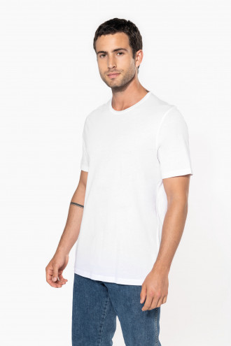 Kariban Mens short-sleeved organic t-shirt with raw edge neckline [K398]